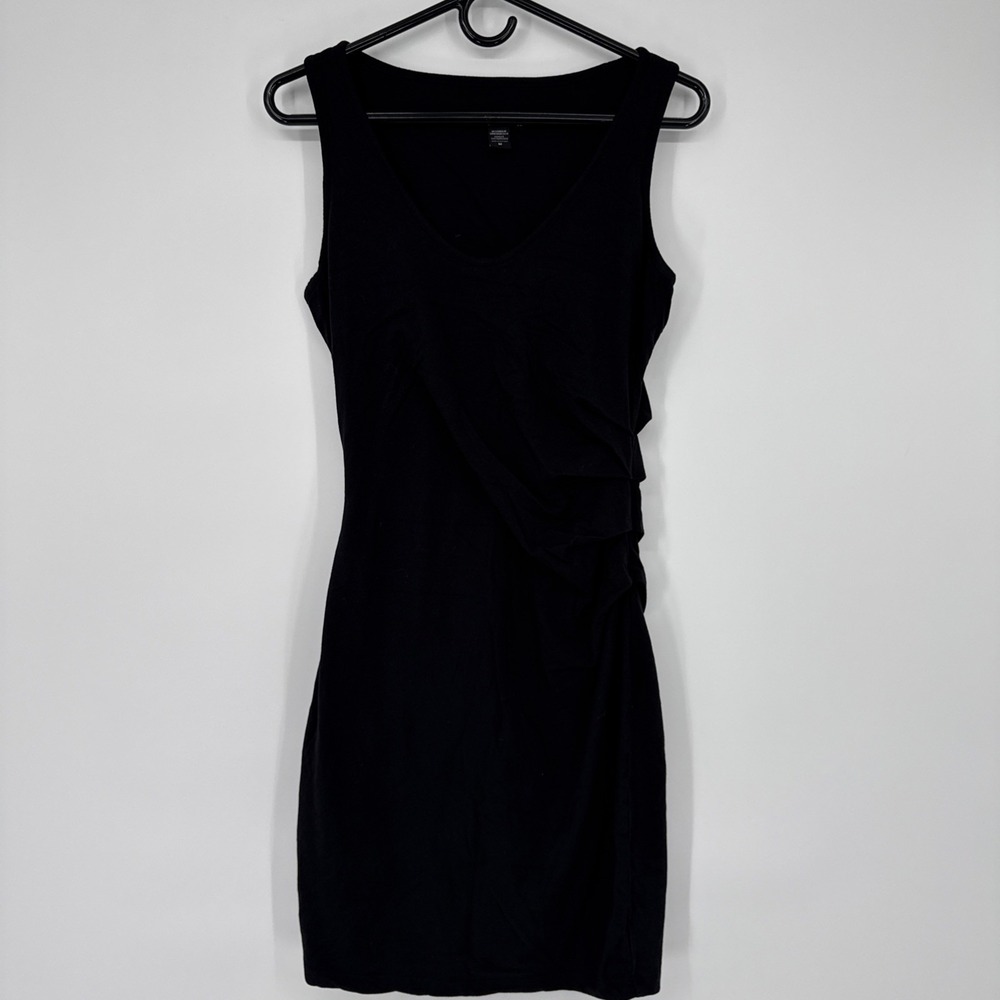 Athleta Dress Women's Medium Black Ruched Della‎ Tank Bodycon Stretch Sleeveless